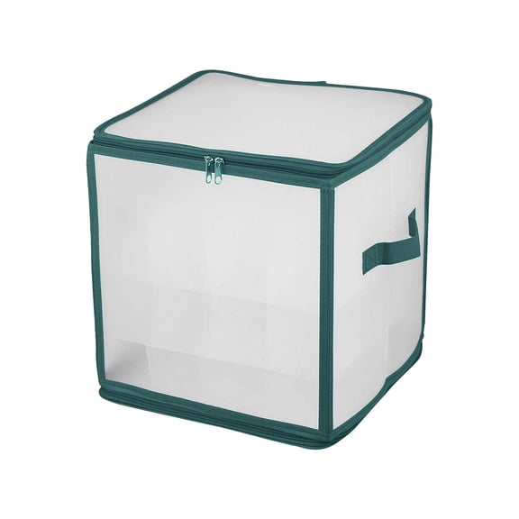 64-Grid Christmas Ornament Storage - Clear , Dustproof, Foldable - Balls/Lights, Holiday Decor, Space-Saving Organizer