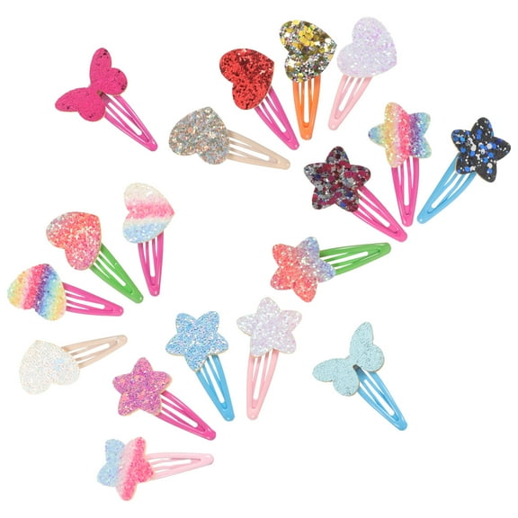 MEIBUTYUP 18pcs Star Hair Clips for Kids Assorted Color Decorative Hair Accessories