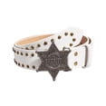 thumbnail image 3 of Cinturón de piel sintética para mujer, accesorio de vestuario, cinturón estético, cinturón gótico, cinturón punk. Blanco, 3 of 9