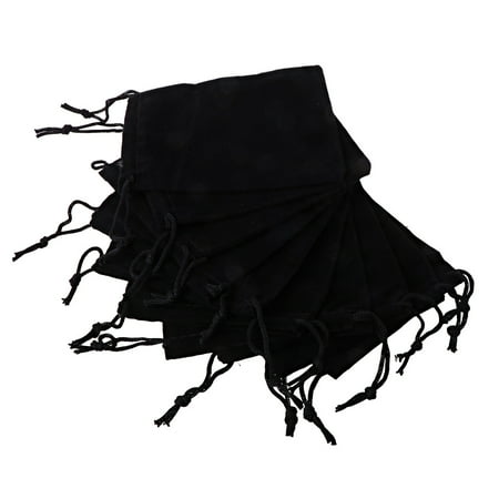 

✪ Large Velvet Cloth Classical Black Jewelry Pouches Bags With Drawstrings