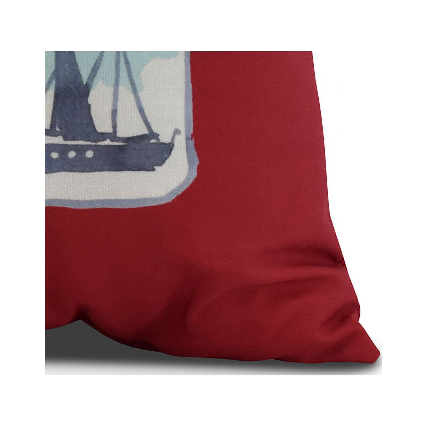 Simply Daisy, 20" x 20" Sea Tools, Geometric Print Outdoor Pillow, Red
