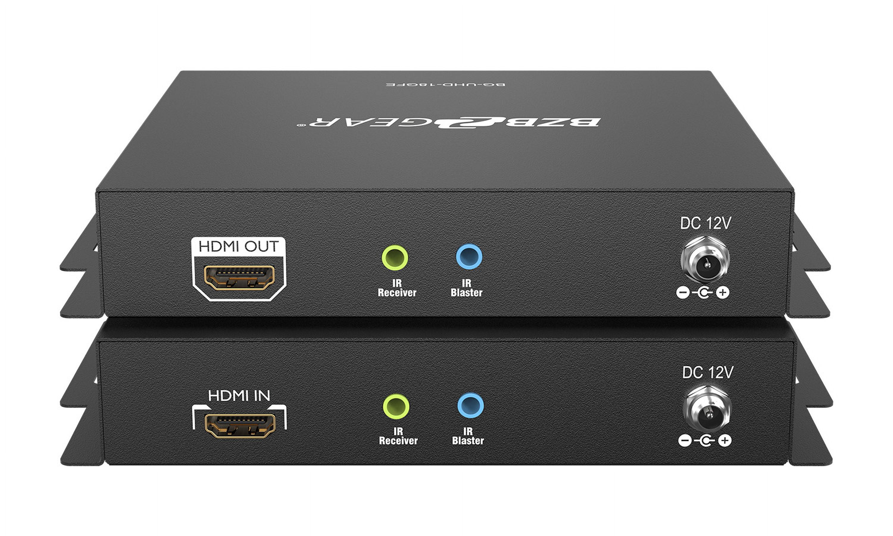 BZBGEAR 4K UHD HDMI USB KVM Extender Kit Over Fiber with HDR/2-Way IR/RS-232 (No SFP Module Included)