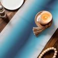 thumbnail image 3 of Blue Teal Grey Ombre Table Runner 72 Inches, Farmhouse Gradient Minimalist Bed Runner Dresser Scarves Tabletop for Indoor Outdoor Parties/Ceremony/Banquet, 18" x 72", 3 of 8