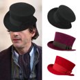 thumbnail image 6 of Fedora Top Hat Black Short Brim Dress Up Flat Top Hat Surprise Gift for Boyfriend Father Uncle Casual Cap, 6 of 8