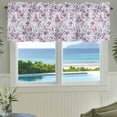 thumbnail image 3 of Red Floral Farmhouse Short Window Curtain Valances, Country Watercolor Spring Flower Rod Pocket Kitchen Valances for Living Room Bedroom Bathroom Cafe 42" x 12", 3 of 8