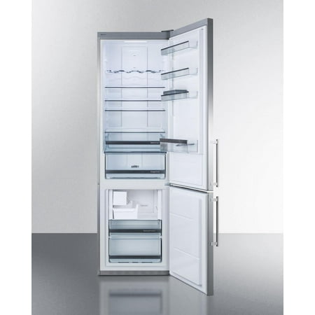 Summit Appliance - 12.8 Cu. Ft. Bottom-Freezer Built-In Refrigerator - Stainless steel