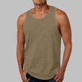 thumbnail image 7 of Men's Ribbed Tank Tops Knit Sleeveless Workout T Shirt Muscle Gym Fitness Tee Size 2XL Khaki, 7 of 7