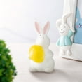 thumbnail image 4 of Easter Bunny Figurine, Resin Wildflower Bunny Decorations for Home Indoor, Spring Rabbit Small Statue Living Room Table Centerpieces Mantel Tiered Tray Shelf Office Desk Top Decor, 4 of 6