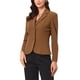thumbnail image 1 of BLAZER DE TRABAJO CHIC PARA MUJERES CON SOLAPA Y MANGAS LARGAS, TRAJE BLAZER COLOR CAMEL OSCURO TALLA L, 1 of 6