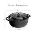 thumbnail image 2 of 6 Quart Enamel Cast-Iron Round Dutch Oven, Family Style Heavy-Duty Pre-Seasoned Cookware, Oven w/Lid, Dual Handles for Home, Kitchen, Dining Room, Black Licorice, 2 of 5