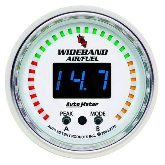 Autometer 7178 C2 Air/Fuel Ratio Gauge, 2-1/16", 10:1-20:1, Digital W/ Peak & Warn