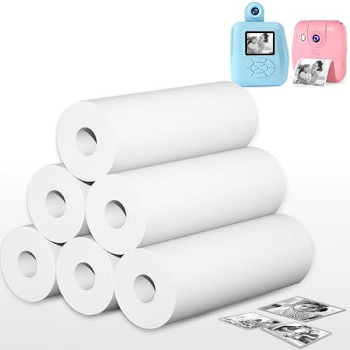 6 Rolls Thermal Print Paper for Kids Instant Print Camera - Refill Print Paper Set for Kids Camera Inkless Paper for Most Kids Instant Camera 57 x 30 mm BPA Free$$Office