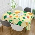thumbnail image 5 of GZHJMY St. Patrick's Day Hats Clover Tablecloth, Rectangle Waterproof Washable Polyester Table Cover for Picnic Dinner Holiday Party Decor, 60 x 108 Inch, 5 of 7