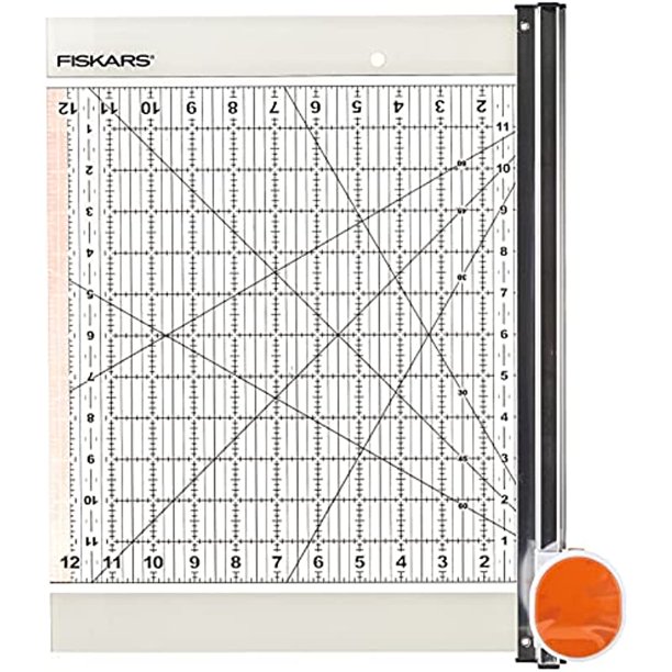 Fiskars Rotary Ruler Combo for Fabric Cutting, 12Inch x 12Inch,Clear