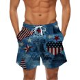 thumbnail image 1 of WEAIXIMIUNG Gym Shorts Men Mens Independence Day Digital 3D Printing Breathable Mesh Printed Beach Shorts Beach Pants, 1 of 4