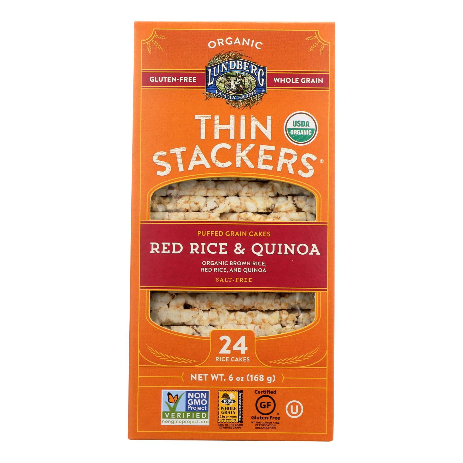 Lundberg Organic Thin Stackers Rice Cakes Red Rice & Quinoa 5.9 oz Pack