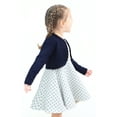 thumbnail image 6 of Lilax Baby & Girls' Bolero Cardigan Knit Long Sleeve Button Closure Shrug Navy 6-9 Months, 6 of 8