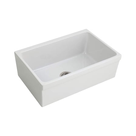 30 Inch Farmhouse Kitchen Sink - Single Bowl Fireclay Sink, Modern Design, Durable & Easy to Clean