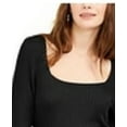 thumbnail image 3 of ASH & VIOLET Womens Black Bell Sleeve Square Neck Sweater L, 3 of 3