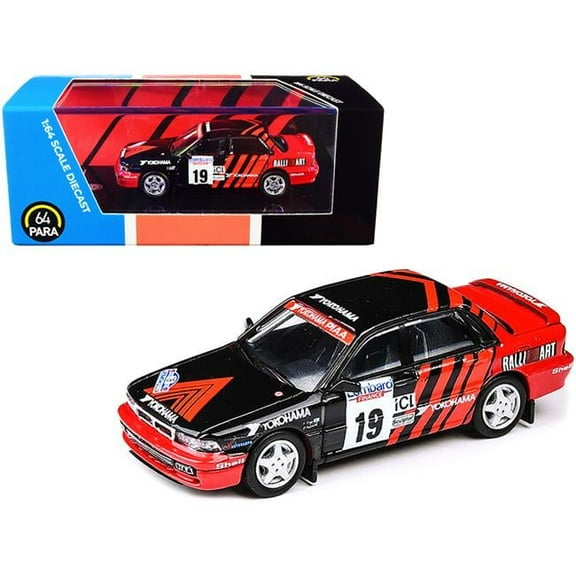 Paragon PA-65101 Mitsubishi Galant VR-4 No.19 Yokohama Lombard R.A.C. Rally 1992 1 by 64 Scale Diecast Model Car