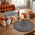 thumbnail image 7 of Sm:)e 15 Inch Round Braided Placemats Set of 4, Cotton Polyester Washable Heat Resistant Placemats, Decor for Kitchen Dining Table and Party(Grey), 7 of 7