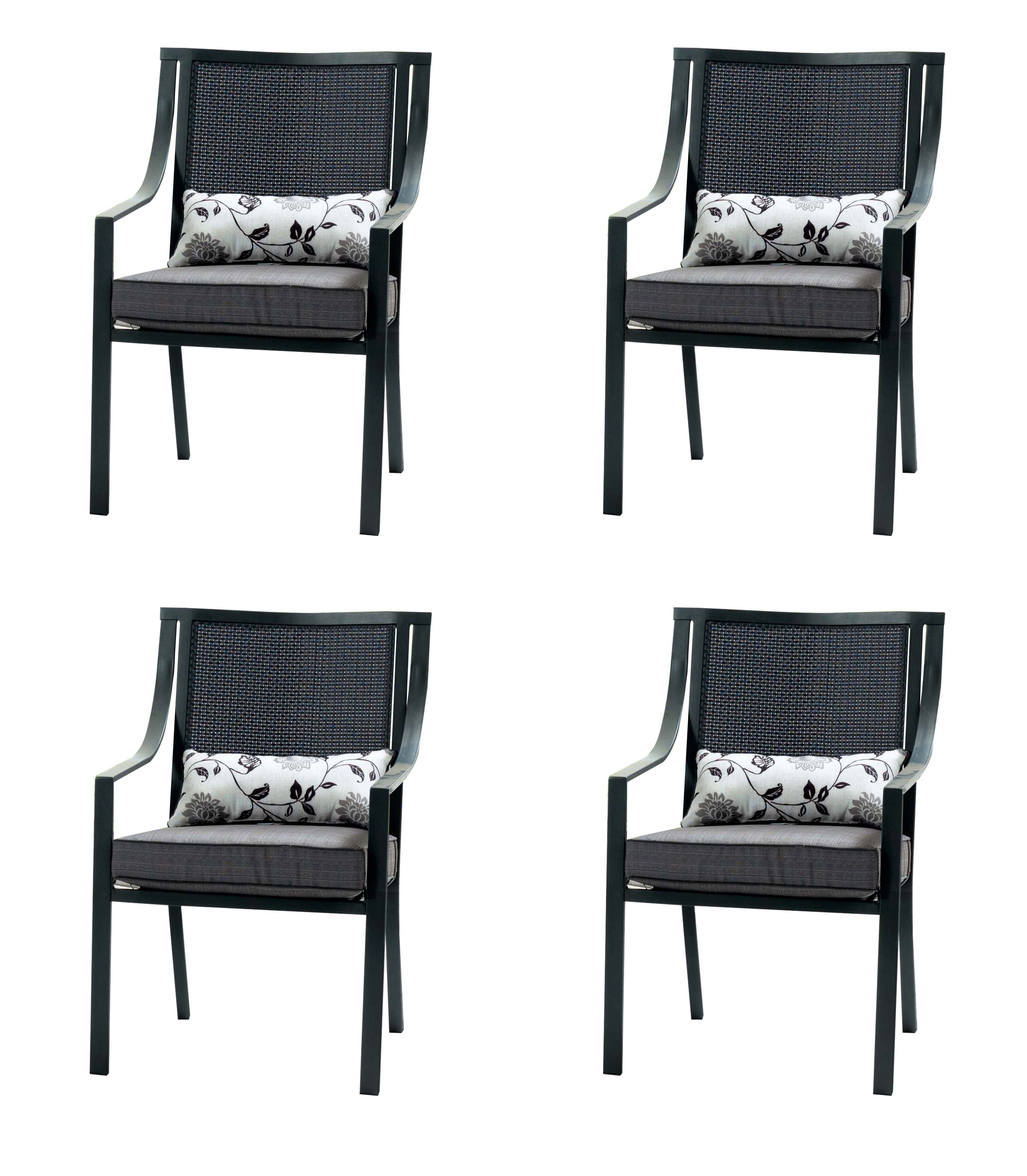 Mainstays Alexandra Square Outdoor Patio Dining Set, Cushioned Metal 5 Piece, Grey - image 5 of 9