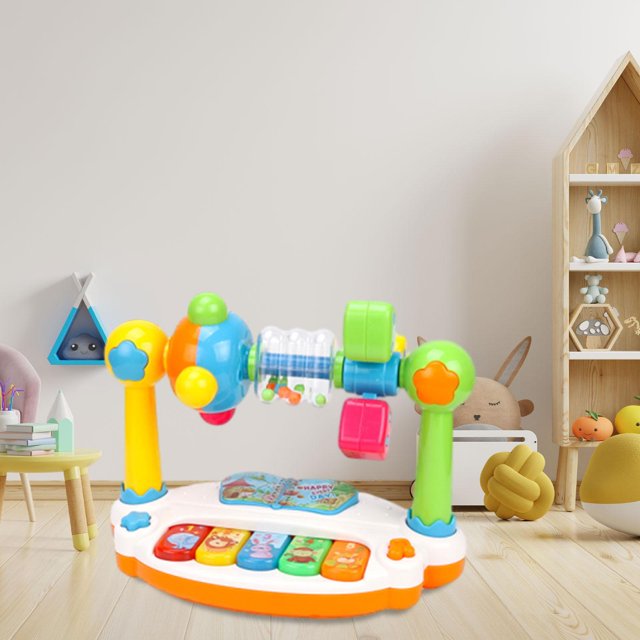 Juguete musical para bebé, juguete de instrumento musical, juguete de actividad sensorial, juguetes de sonido musical iluminados para niños de 12 a 18 Chino