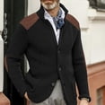 thumbnail image 2 of uikmnh Men's and Winter Sweater Cardigan Slim Lapel Long Sleeve Knitted Coat, 2 of 6