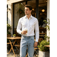thumbnail image 3 of Men's Dress Shirts Casual Long Sleeve Business Office Wear Top Regular Fit Button Down Shirts Formal Wedding Blouse, 3 of 5