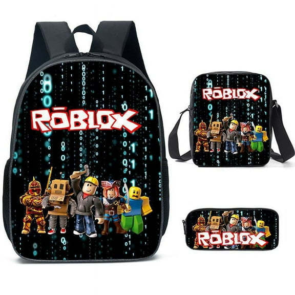 Lightweight Travel Backpack3-Piece Backpack Set:Bag   Lunch Bag   Pencil Case Rob Cute 3D Cartoon Theme Waterproof Backpack,