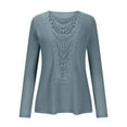 thumbnail image 4 of Zunfeo Fall Tops for Women 2024 Trendy Casual Lace Tops Long Sleeve Tunic T Shirts S-2XL Clearance-, 4 of 6