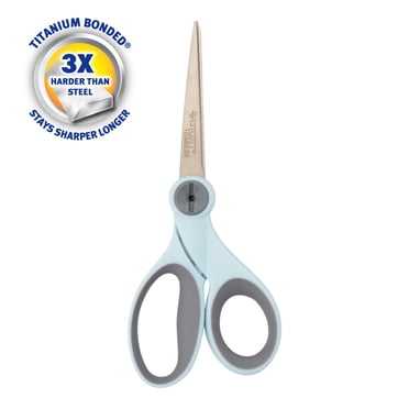 Westcott 7" Titanium Bonded Sewing Scissors, Adjustable Glide, Micro-Tip, Light Blue, 1-Count