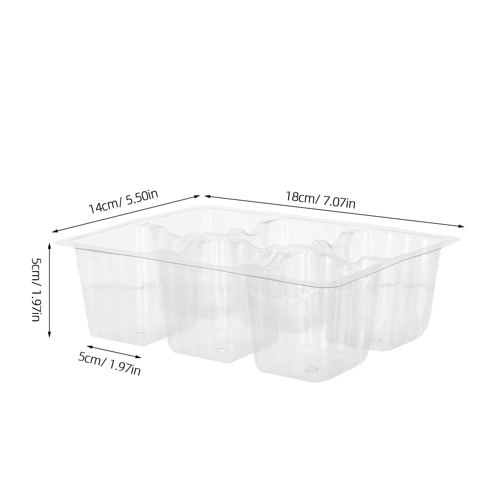 OUNONA 30Pcs Reusable Seed Starter Tray Clear Plastic Germination Tray with Drain Holes for Plants