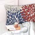 thumbnail image 4 of Navy Blue Red Dahlia Pillow Covers 12x20 Inch Spring Dahlia Flowers Modern Abstract Decorative Throw Lumbar Pillows Couch Cushion Case Summer Home Decor Patriotic 4th of July Decorations, 4 of 5