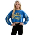 thumbnail image 2 of Gamivast Womens Fashion Hoodies & Sweatshirts Game Day Sparkly Football Crew Neck Long Sleeve Cropped Sweatshirts Pullover Tops Athletic Game Day Wear, 2 of 5