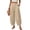 Khaki, variant on Linen Barrel Pants Women Cotton Palazzo High Waisted Balloon Pants Summer Casual Beach Boho Wide Leg Baggy Trousers Navy XL