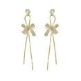 thumbnail image 5 of Sunyuer 14K Gold Plated Fashion Unique Tassel Drop Earrings with Zircon Bow Stud Earrings Fashion Jewelry, 5 of 5