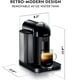 thumbnail image 3 of Cafetera y espresso Nespresso Vertuo de Breville, negro mate con espumador de leche Aeroccino, 3 of 5