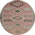 thumbnail image 1 of Ahgly Company Machine Washable Indoor Round Traditional Rust Pink Area Rugs, 3' Round, 1 of 7