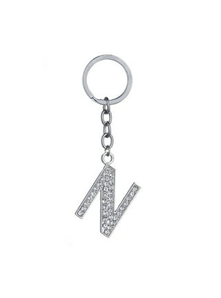 POTIY Silver Alphabet Initial Letters Keychain Initial Letter