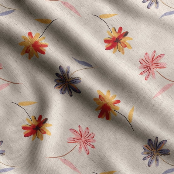 Soimoi Floral Print, Silk Fabric, Decor Sewing Fabric by The Yard 42 Inch Wide,Decorative Fabric for Shirts Suits Ties, Brown & Wine