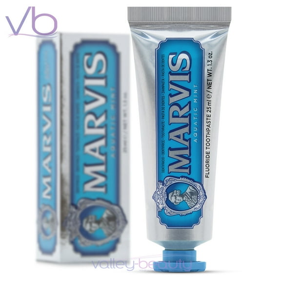 Marvis Aquatic Mint | Rich and Creamy Toothpaste with Vibrant Sea Wave Flavor, 25ml