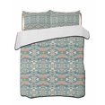 thumbnail image 2 of Quilts Twin Size, Teal Pink Soft Comforter Bedding Set for Bed, Vintage Floral Watercolor Boho Ethnic Lightweight Quilted Bedspread with Pillow Cover(2 Pieces) for All Season, 68x86 Inch, 2 of 6