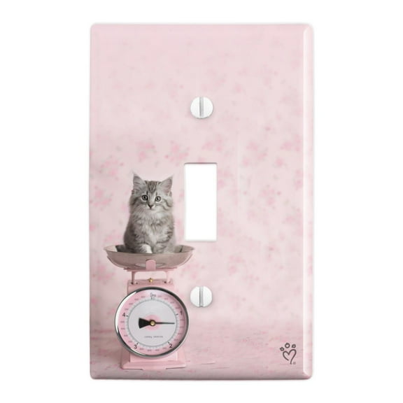 Siberian Cat Kitten Tipping The Scale Plastic Wall Decor Toggle Light Switch Plate Cover