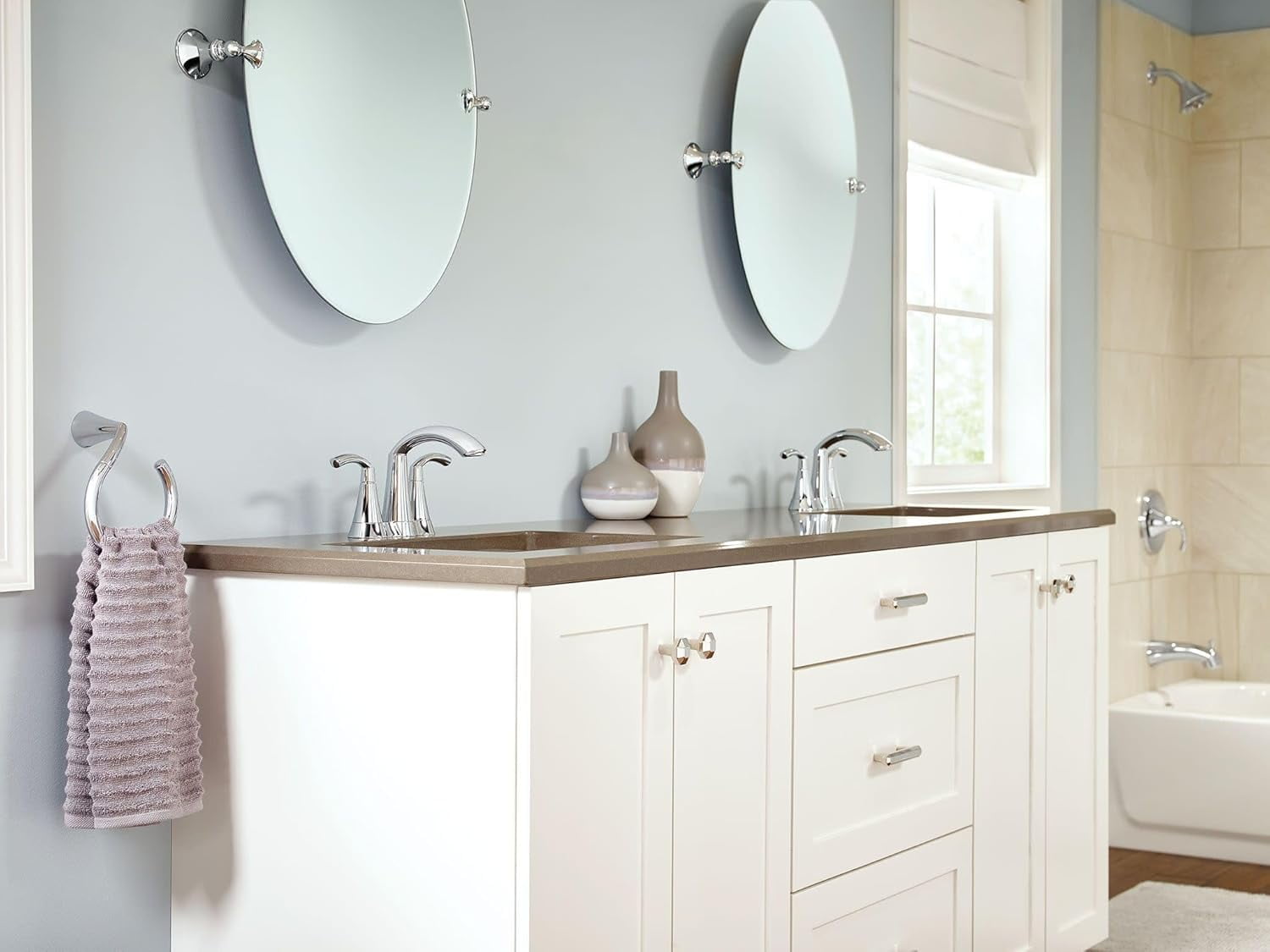 MOEN 6172 Glyde 4 in. Centerset 2-Handle High-Arc Bathroom Faucet in Chrome