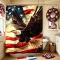 thumbnail image 4 of Fmbmuo Patriotic Shower Curtain 72x72 Inch Waterproof Heavy-Duty Polyester Bathroom Curtain with 12 Hooks Home Decor,Multicolor, 4 of 5