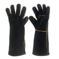 thumbnail image 1 of Guantes de manipulación de animales de cuero reforzado a prueba de mordeduras para adiestramiento de perros, gatos, rasguños, halcón, reptiles, serpientes, 1 of 5