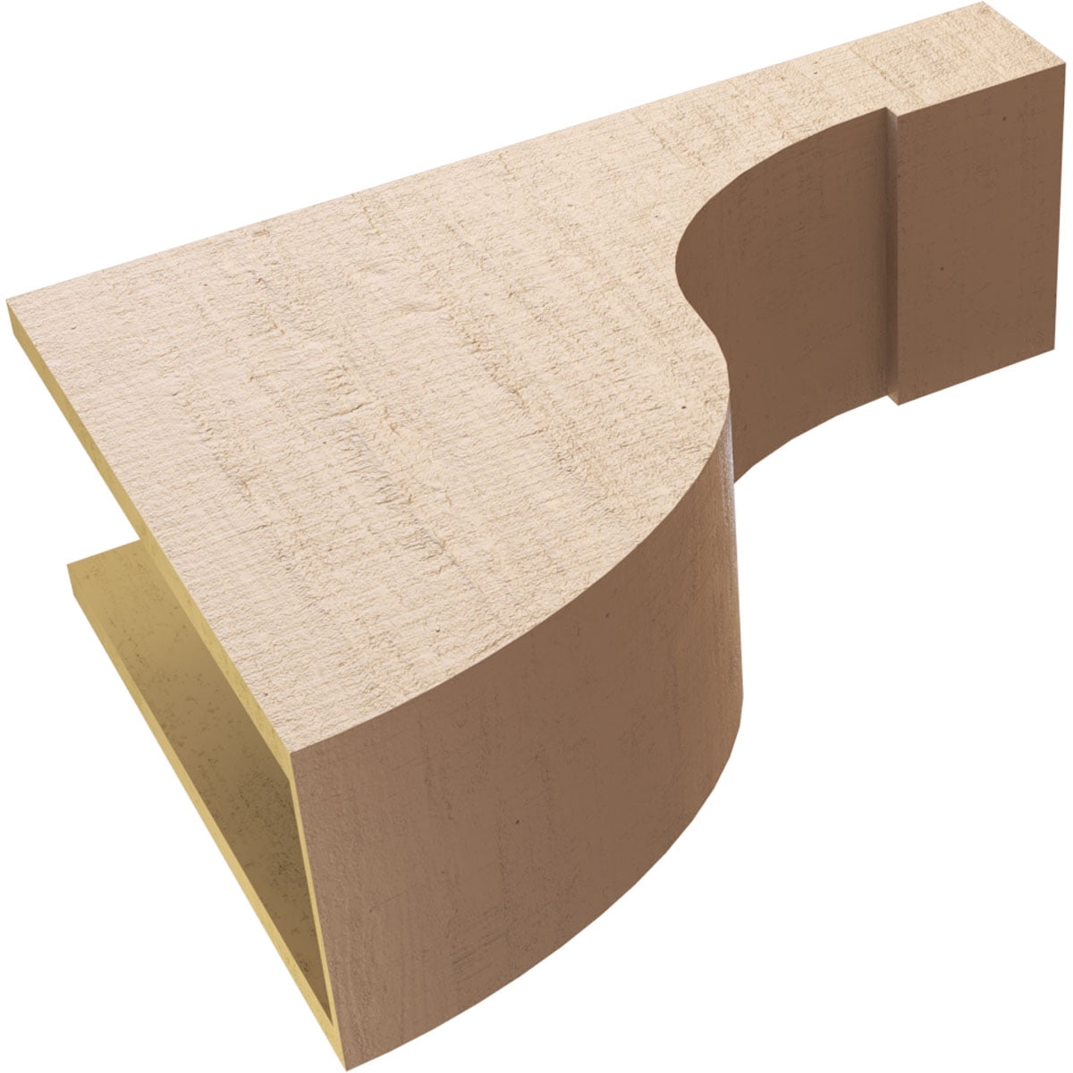 9"W x 27"D x 18"H Classic Del Monte Rough Cedar Woodgrain TimberThane Corbel, Primed Tan