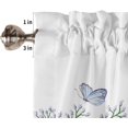 thumbnail image 4 of Window Valance Rod Pocket Panel for Kitchen Bedroom Window Watercolor Yellow Sunflowers and Butterflies Valances Short Curtain Bathroom Treatment Drapes White, 4 of 5