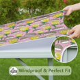 thumbnail image 6 of Pink Hedgehog Rose Pattern Square Fitted Tablecloth with Elastic Edge,Square Table Cover,Washable Elastic Table Cover for Home Kitchen Party Decor 34"x34", 6 of 6